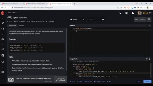 РЕШАЕМ PYTHON задачи на CODEWARS уровня Junior