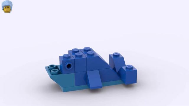 LEGO Blue whale building instructions - easy Lego tutorial смотреть онлайн