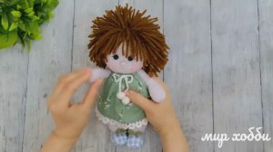 Кукла из носков без выкройки и швейной машинки 🧦 Вы полюбите эту милую девочку с чудесными волосами