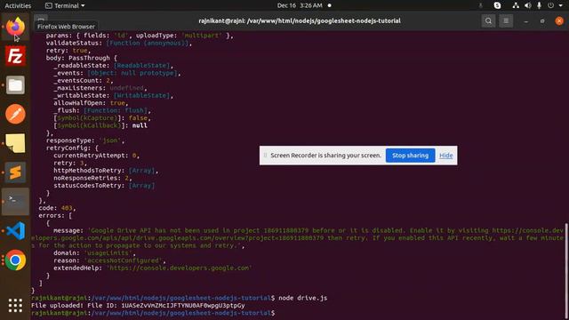 Google Drive API has not been used in project ERROR смотреть онлайн