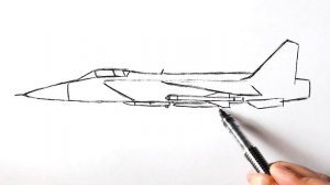 Как нарисовать Военный самолёт МиГ-31