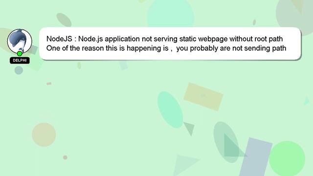 NodeJS : Node.js application not serving static webpage without root path смотреть онлайн