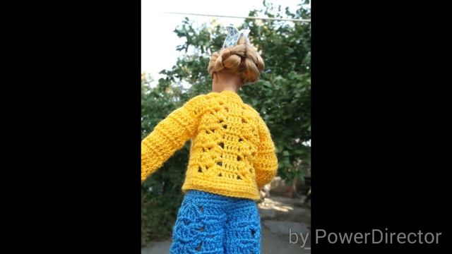Как связать кофточку с ажуром кукле. How to tie blouse with openwork. смотреть онлайн