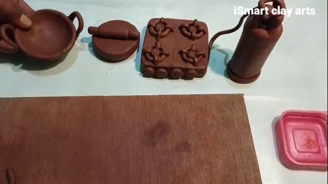DIY How to make miniature clay kitchen set, Bed, light, cooler, Four burners gas stove, home needs. смотреть онлайн
