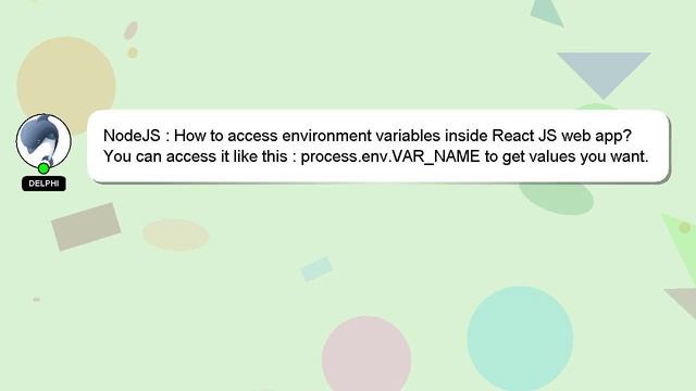 NodeJS : How to access environment variables inside React JS web app? смотреть онлайн