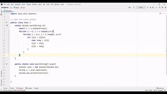 SORT A GIVEN STRING JAVA PROGRAMMING NO SOUND COPY CODE смотреть онлайн