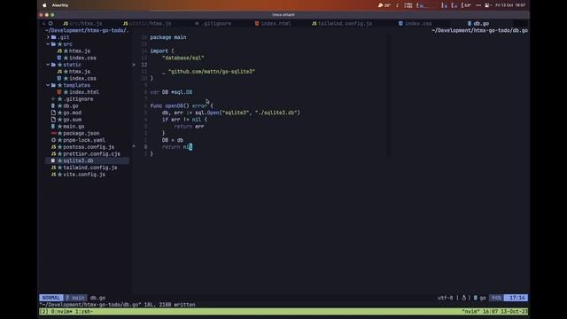 HTMX Go Todo List Application (#3 - SQLite Database) смотреть онлайн
