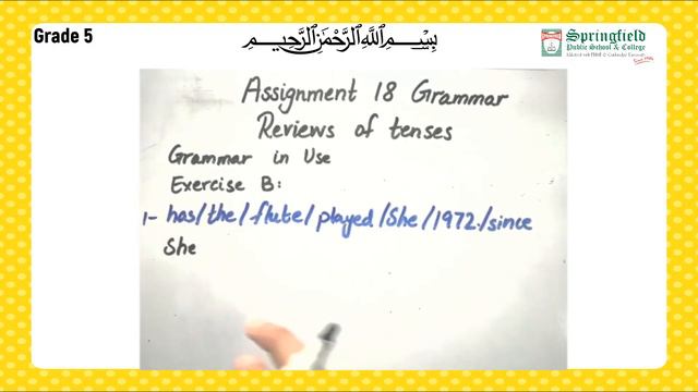 Grade V English Assi 18 Part 2 Gr Review of Tenses With Exercises. смотреть онлайн