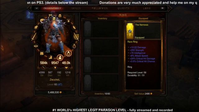 PS3 - Diablo 3 - DAY 9 - Complete Gear and Stats смотреть онлайн
