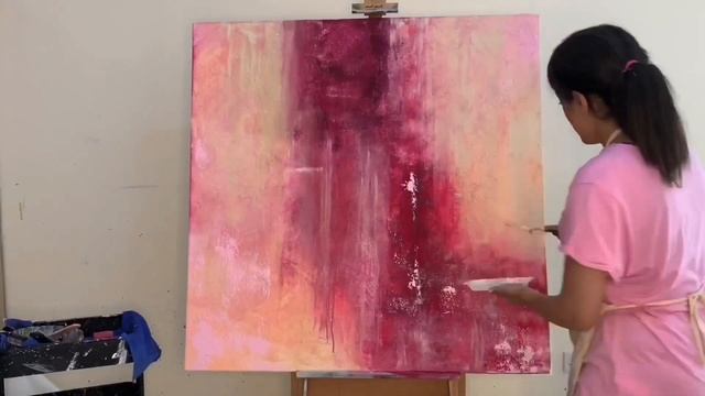 Large abstract acrylic painting смотреть онлайн