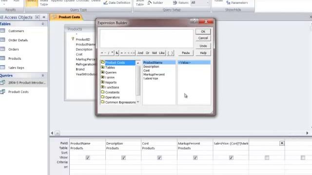 Access 2007 - Creating Formulas/calculations In A Query