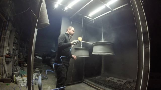 Порошковая покраска литых дисков в два цвета смотреть онлайн