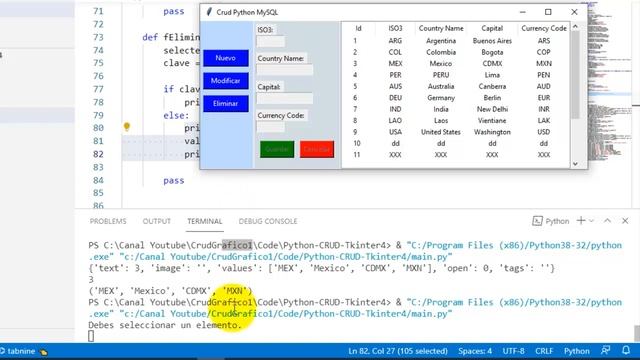 CRUD Python con Ventanas – Eliminar Registros – Parte 4 – Bases de Datos con Python смотреть онлайн