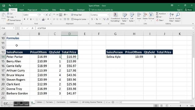 Excel Tutorial - Types of Paste - Formula смотреть онлайн