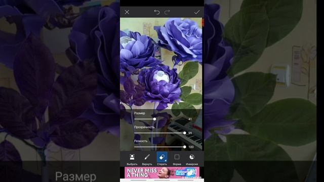 Большие цветы. Как создать проект в PicsArt и добавить элементы на фото. смотреть онлайн