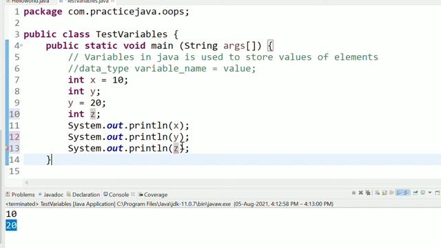 Variables | Java Basics 16 | Java in Telugu смотреть онлайн