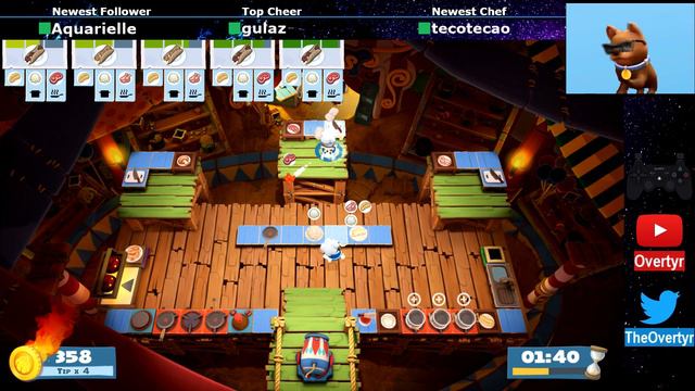 Overcooked 2 🎪 CARNIVAL OF CHAOS 🎪 Level 2-3 gameplay 3/4 Stars - Solo - Score: 958 смотреть онлайн