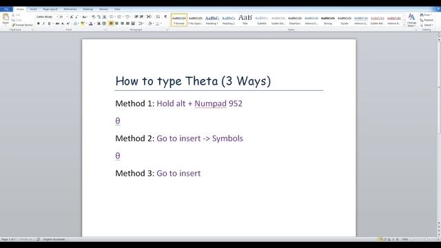 How to type Theta Symbol in Microsoft Word смотреть онлайн