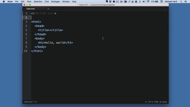 Section 1.6: “Adding HTML structure” from Learn Enough Git to Be Dangerous смотреть онлайн