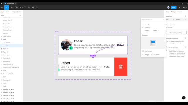 Figma Swipe to Delete | Interactive Components смотреть онлайн