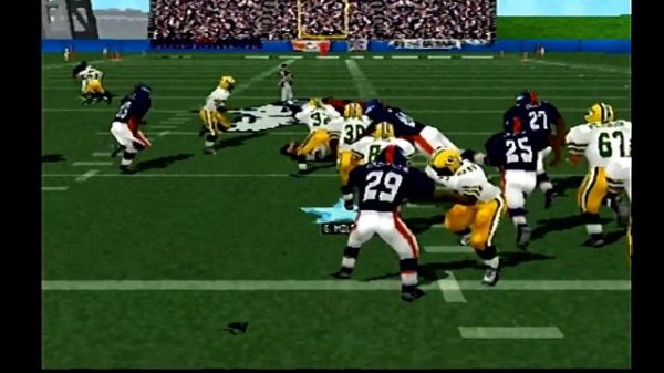 Madden 99 (playstation 1) gameplay Packers vs Broncos