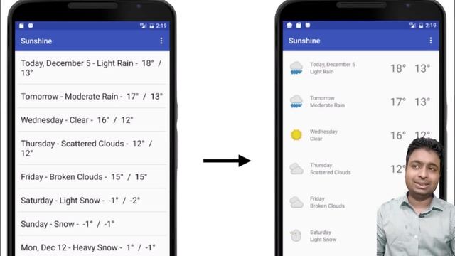Class 598 - Improving Sunshine App User Interface | Android App Development Complete Course In Hind смотреть онлайн