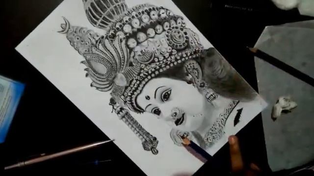 Navratri Durga Maa Pencil SKETCH and drawing & Diwali goddess Lakshmi, नवरात्री special how to draw смотреть онлайн