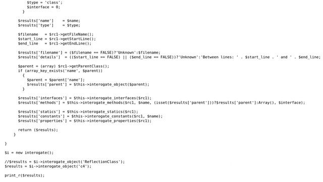 Code Review: PHP class and interface interrogation using reflection смотреть онлайн