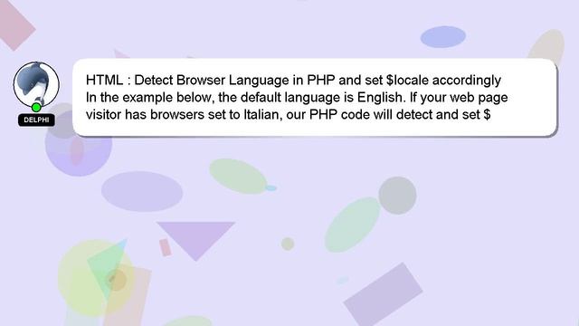 HTML : Detect Browser Language in PHP and set $locale accordingly смотреть онлайн