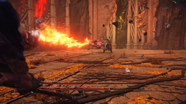 Godrick the Grafted VS Godfrey, First Elden Lord (ELDEN RING Boss VS Boss) смотреть онлайн