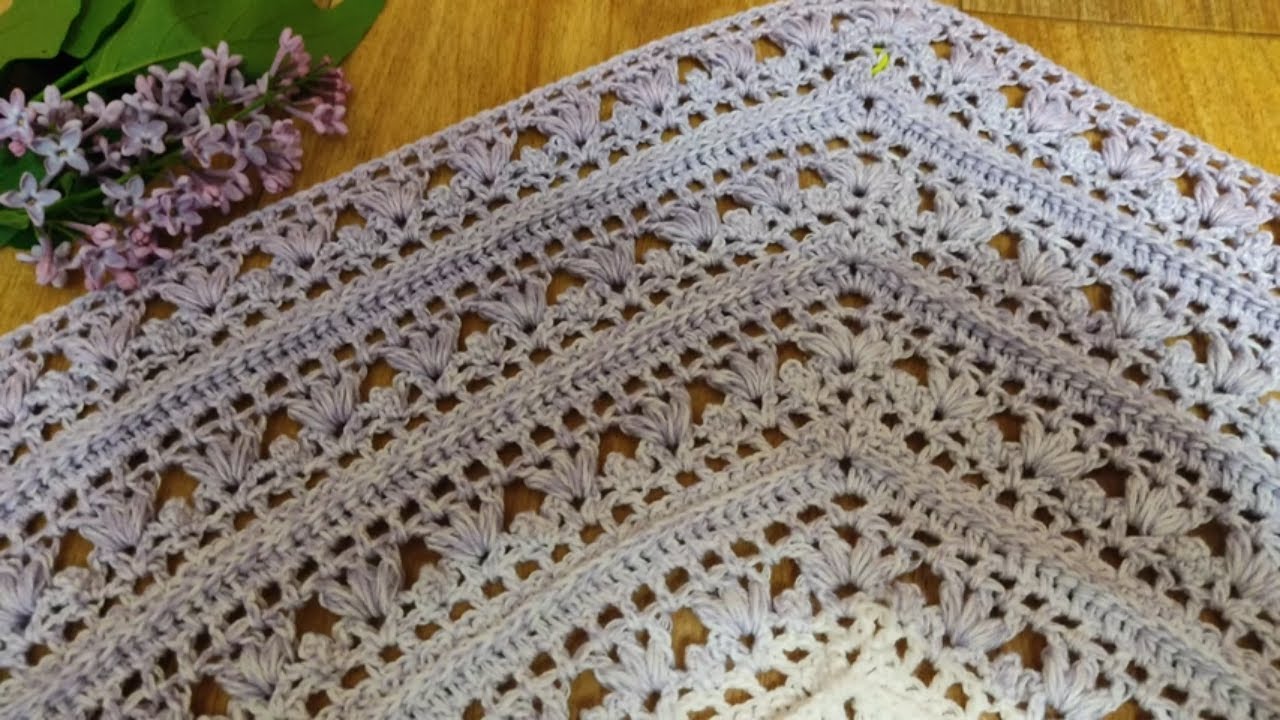 Нежная Сирень? | ШАЛЬ? | БАКТУС ?КРЮЧКОМ | МАСТЕР КЛАСС шаль из фловерс смотреть онлайн