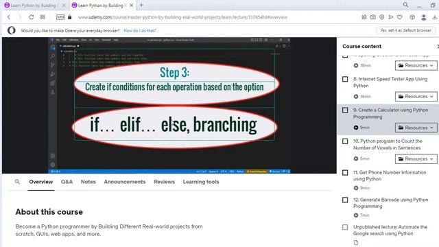 Learn Python programming from scratch by Building Real-World Python Projects смотреть онлайн