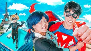 Ex-Boyfriend Ladybug is the American superhero Macho Man! Super Cat Noir vs Macho Man!