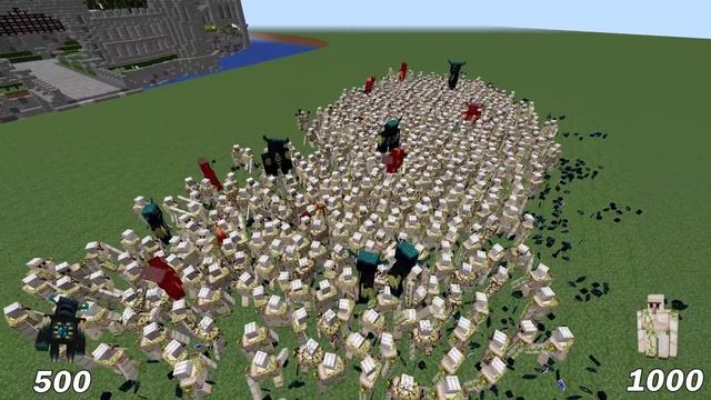 1000 Wardens Vs 1000 Iron Golems | Minecraft |