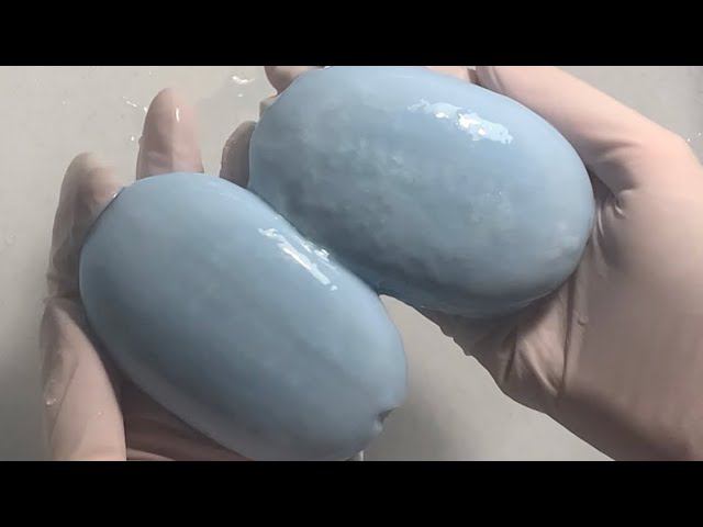 ASMR/soaked Blue Soap #soakedsoap #soap #mushysoap