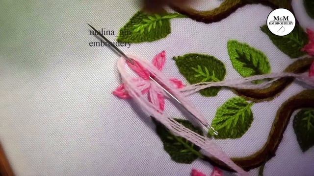 WOOL Embroidery : Sakura | Cherry Blossoms Hand Embroidery #malina_gm смотреть онлайн