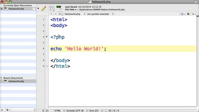 PHP - Hello World! - The Basics 01.1 смотреть онлайн