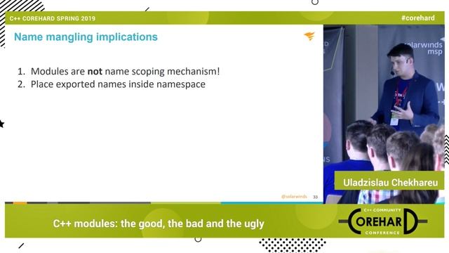 Модули в С++ 20: хорошие, плохие и ужасные. Владислав Чехарев. CoreHard Spring 2019 смотреть онлайн