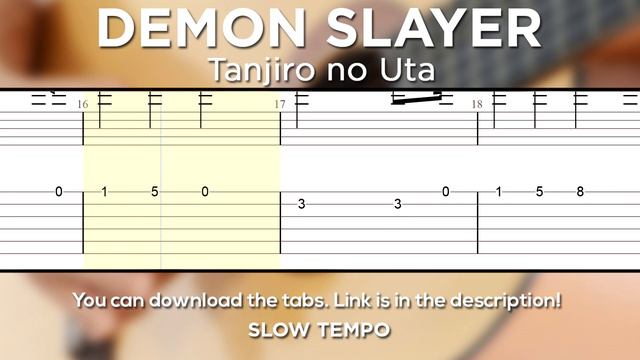 Demon Slayer (Kimetsu no Yaiba) - Tanjiro no Uta (Ep19 ED) Guitar Tutorial Guitar Lesson TAB (Easy смотреть онлайн