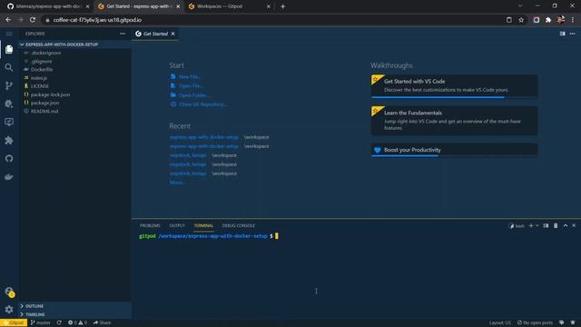 How to run Docker in 1 minute without installation ? (Express App Setup) | with Gitpod.io смотреть онлайн