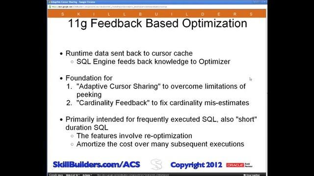 Oracle Database 11g New Features: Performance Tuning with Feedback Based Optimization смотреть онлайн