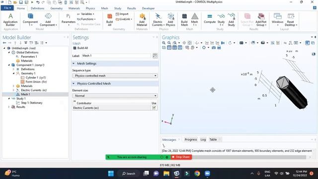 Simulation In Comsol Multiphysics: Electric Current (easy Example - Copper Conductor)