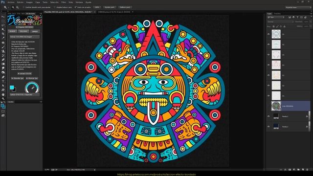 PANEL de Acciones 'FX Bordado' para Adobe Photoshop смотреть онлайн