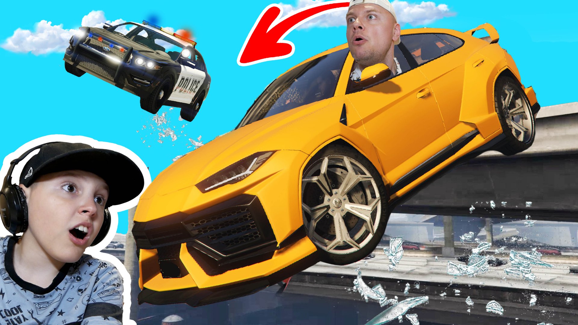 ПЕРЕКРАШЕННЫЙ Ламборгини УРУС Уходит от полиции в GTA5