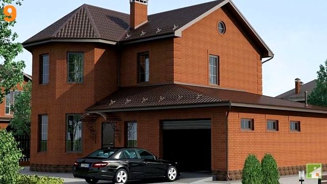 Современный проект дома из кирпича с гаражом – одно и двухэтажный смотреть онлайн