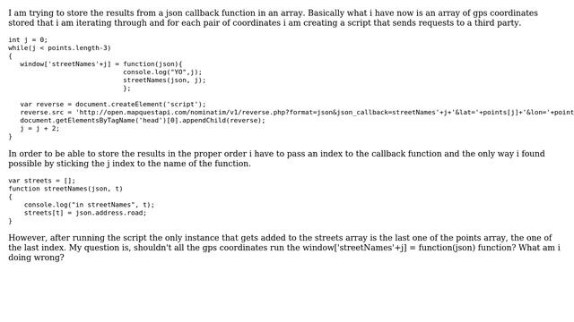 Dynamic json callbak function retrieves only the last value смотреть онлайн