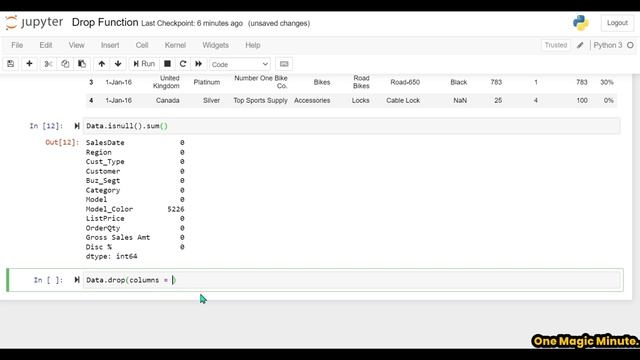 How to use the Drop function ??? | Data analysis | jupyter notebook | python | One Magic Minute смотреть онлайн