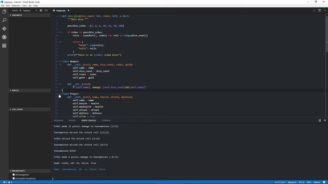 Python-ohjelmointia osa 15 (RPG osa 3, aseet ja taistelusysteemi) смотреть онлайн