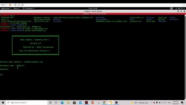 Email Bombing Kali Linux 2021 (How hackers overflow mailbox!) смотреть онлайн