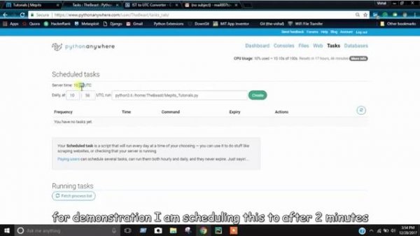 How to Schedule python script on PythonAnywhere